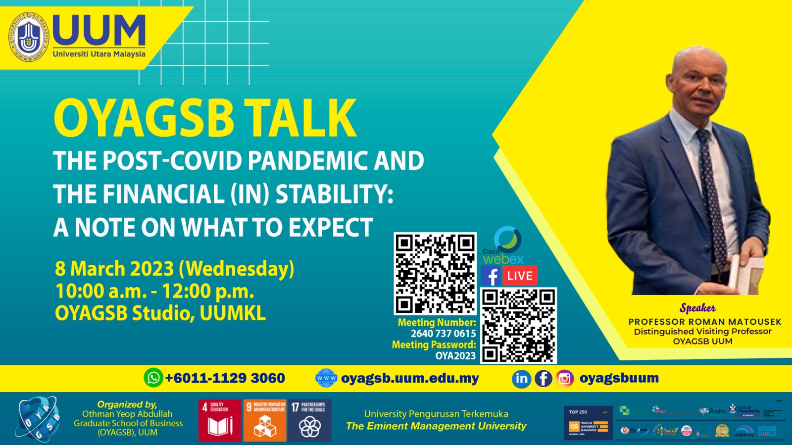 OYAGSB Talk: The Post-COVID Pandemic and the Financial (in) Stability: A Note on What to Expect